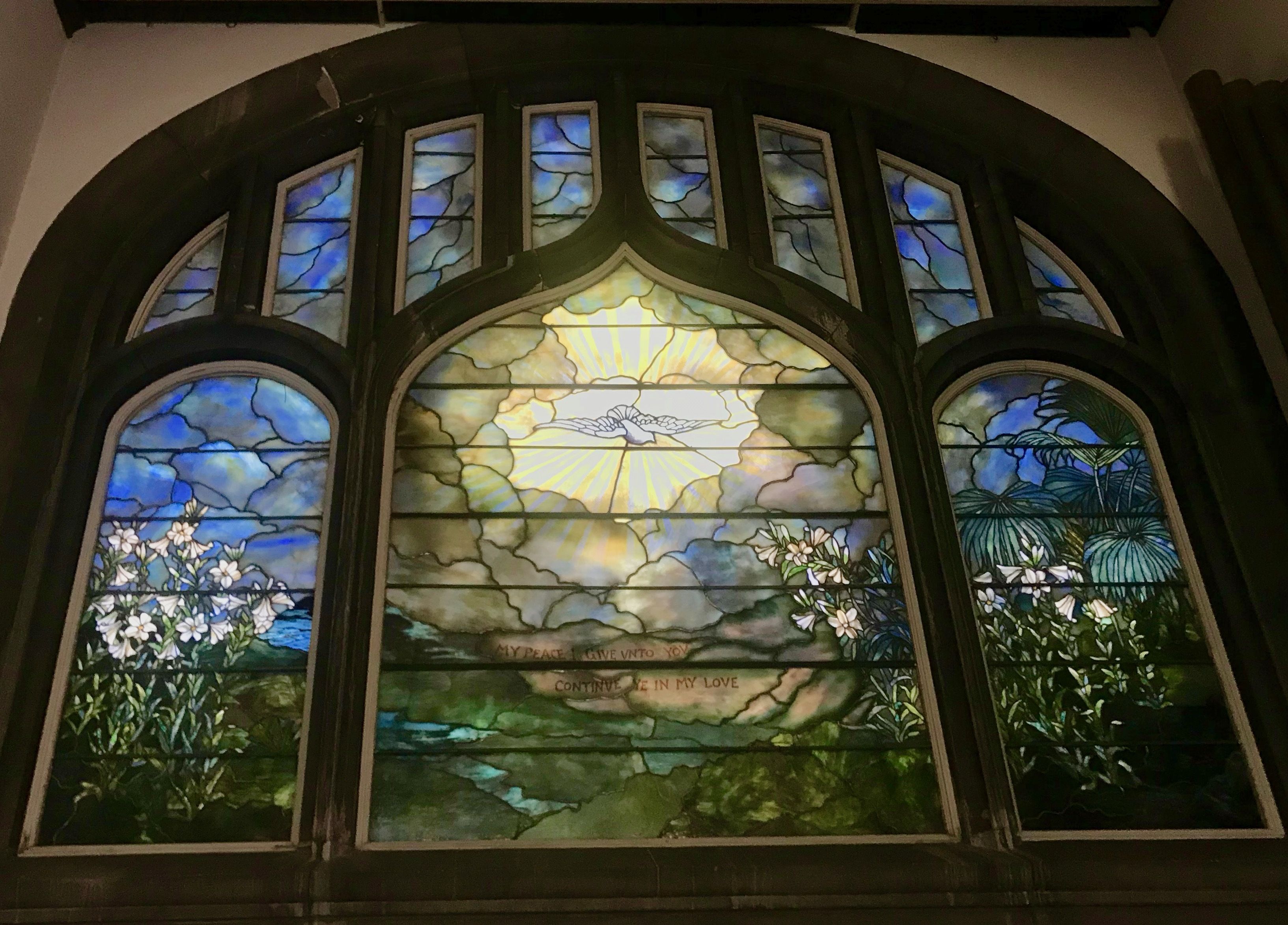 Inscription reads: ""My Peace I Give Unto You Continue Ye In My Love.