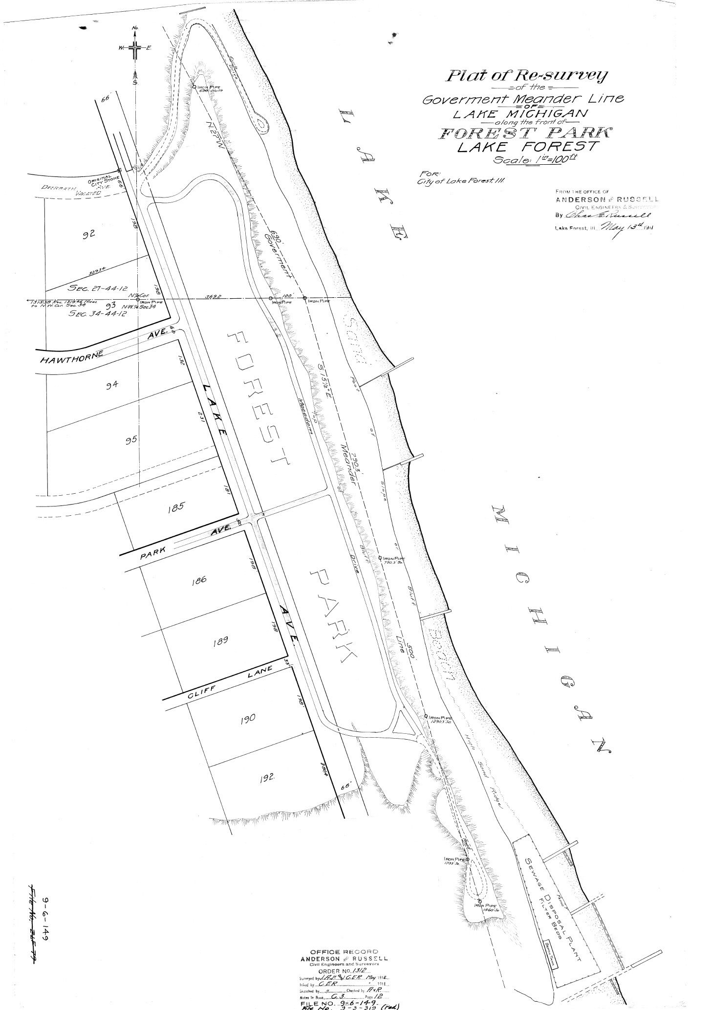 1911 Plat of Survey, Forest Park by James Anderson Co. Image Source: Forest Park Project Archives.
