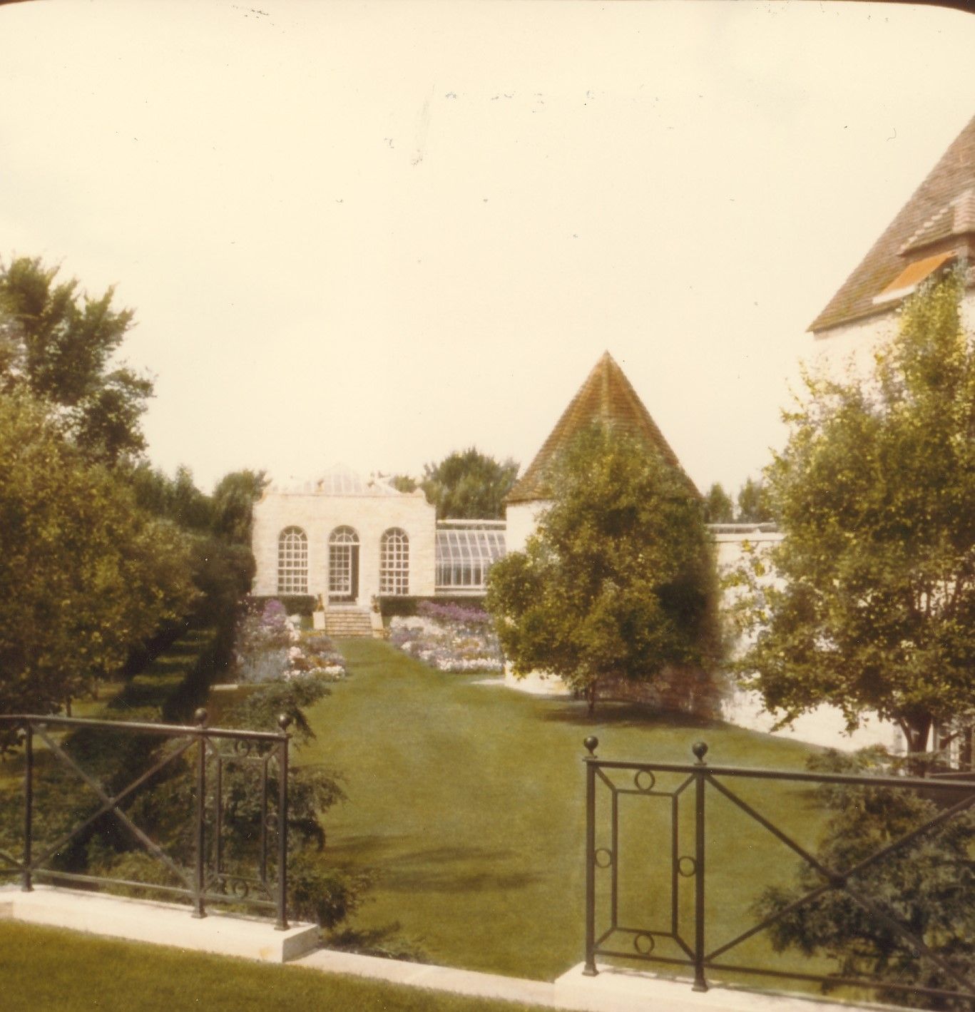 Lower terrace leading to greenhouse.