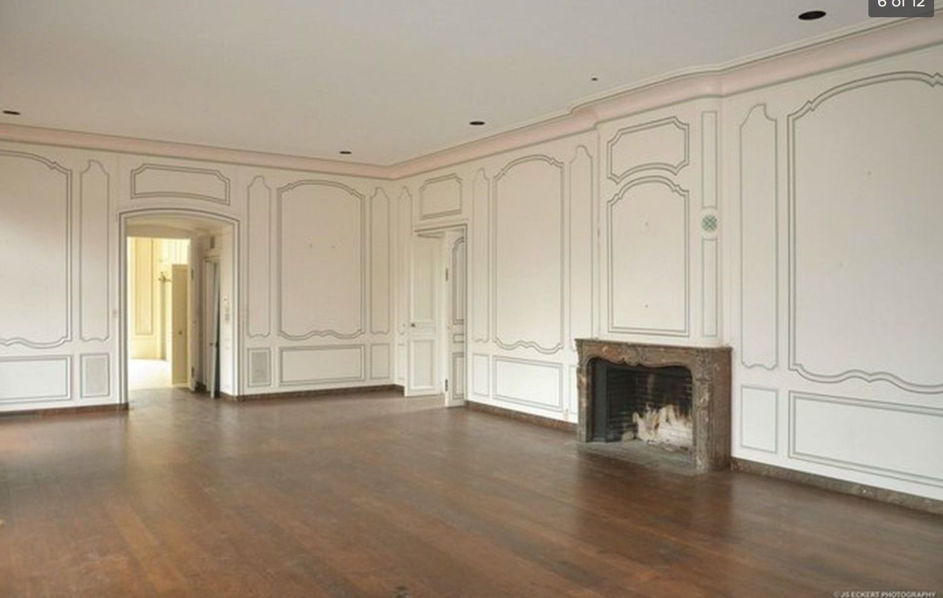 Living room at the Cudahy estate prior to restoration.