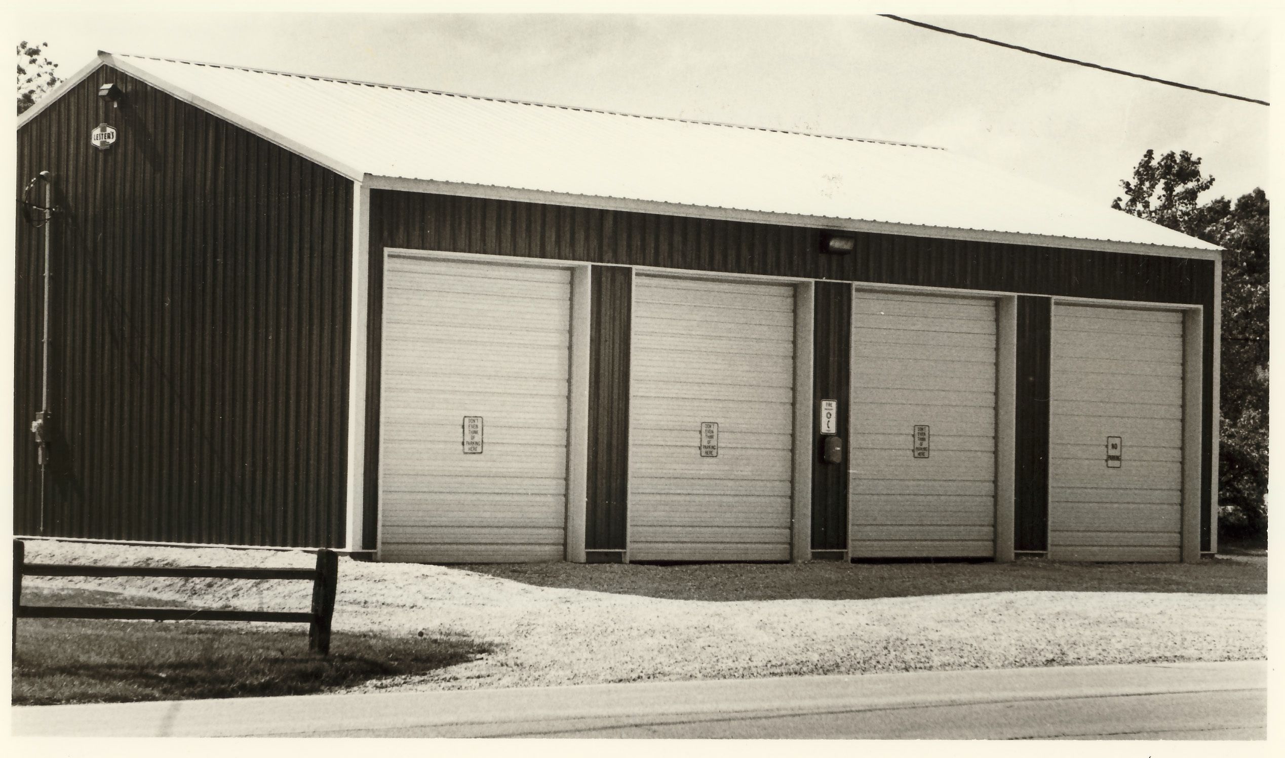 Temporary firehouse while the new Public Safety Building was under construction, June 25, 1987.