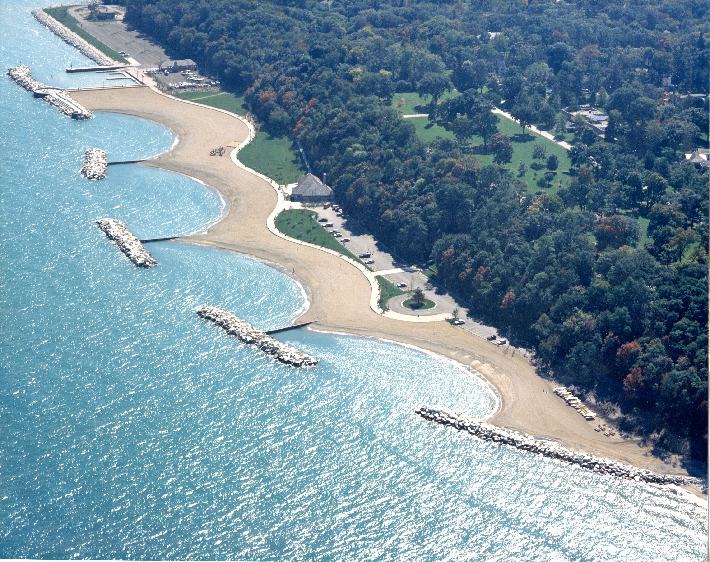 Aerial view looking southwest, September 1987.