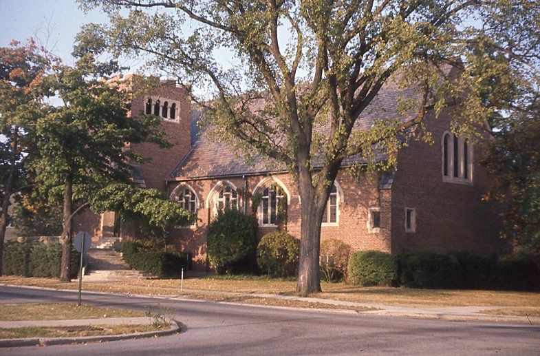 The church shown on the corner of Deerpath and McKinley, next to the library.