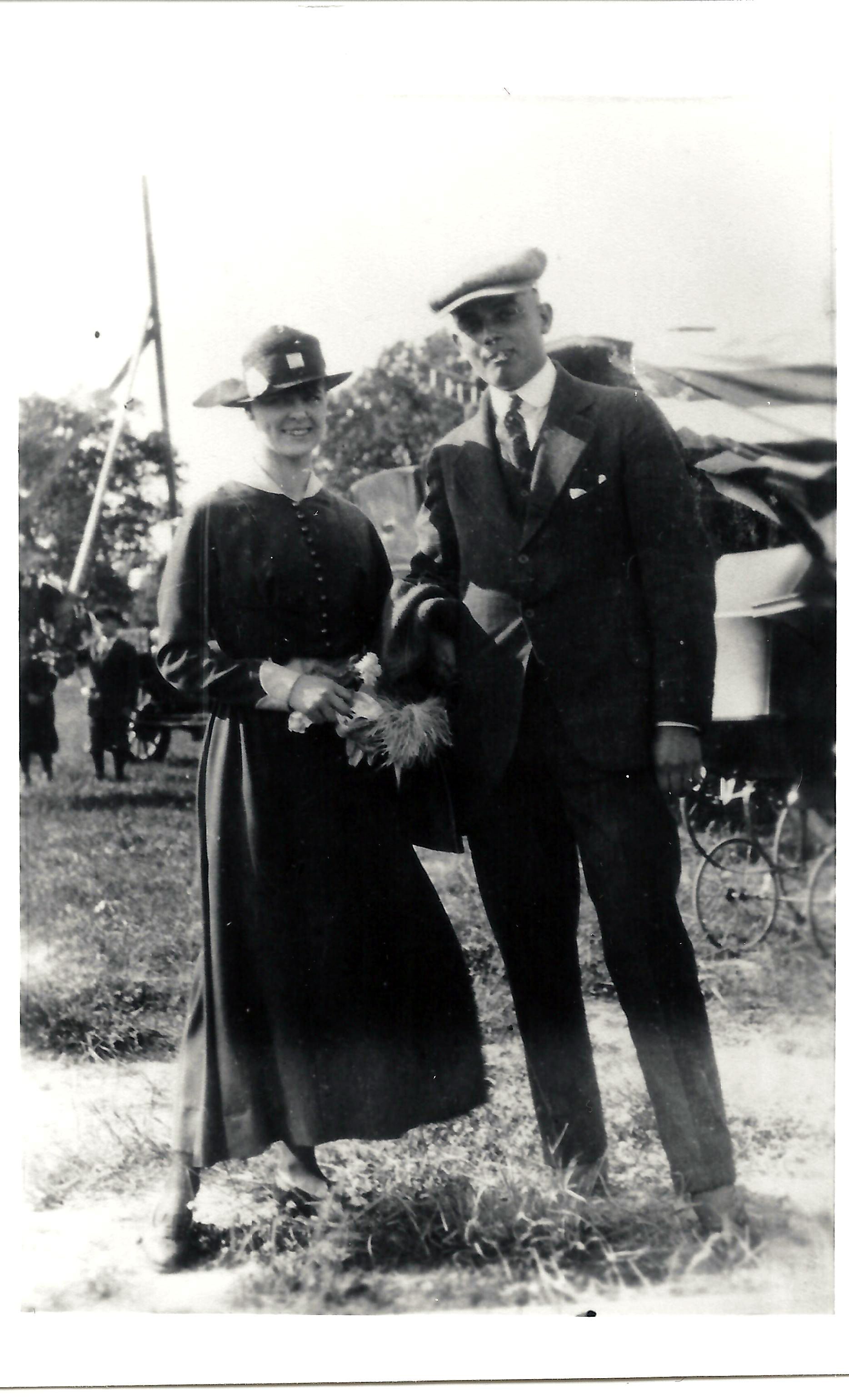 Ruth Peterson and Ferdinand Berghorn Jr., Lake Forest Day, July 14, 1916.