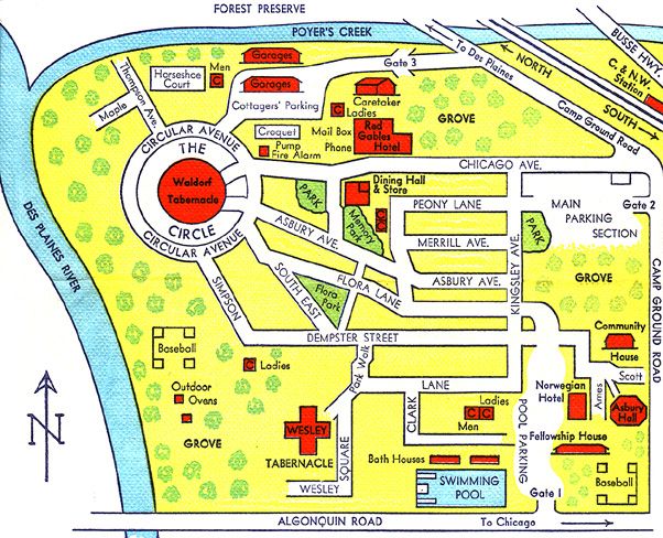 Map of the Des Plaines Camp Meeting.