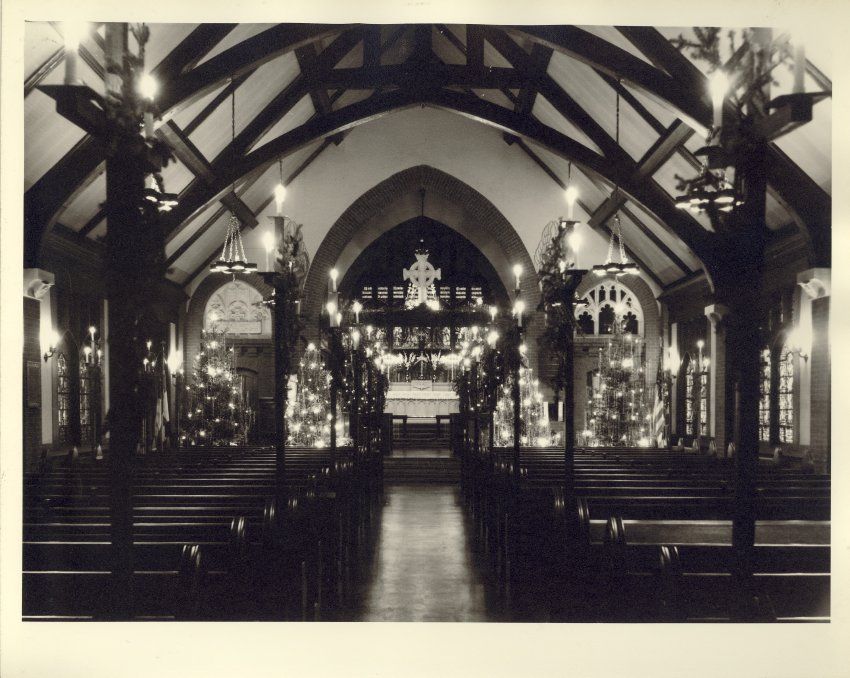 The sanctuary at Christmastime.