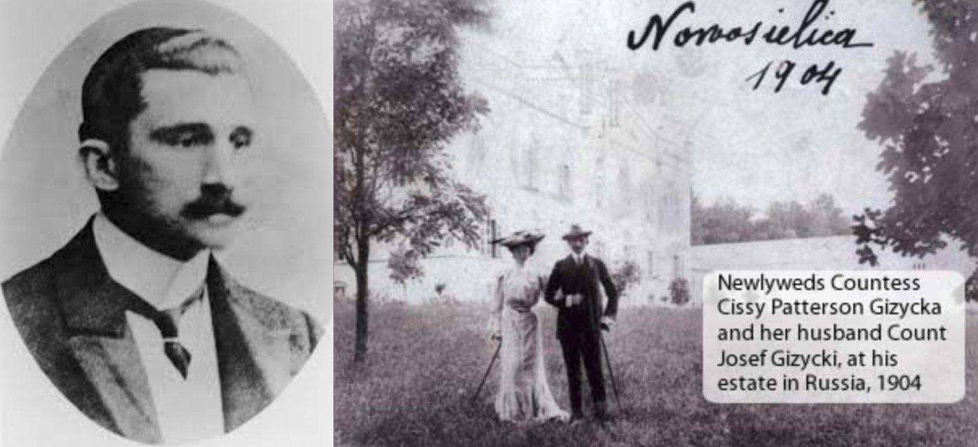 Count Josef Gizycki (1868-1926). First husband of Cissy Patterson, count from a noble Polish family. Image sources: Guelph Public Library Archive; Flat Creek Ranch, Jackson, Wyoming.
