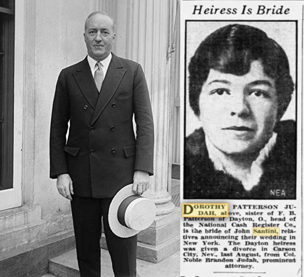 Noble Brandon Judah, Jr. (1894-1938), 1929. Image source: Library of Congress. Dorothy Patterson Judah (1893-1986). Image source: Star Gazette, Elmira, New York, December 14, 1933.