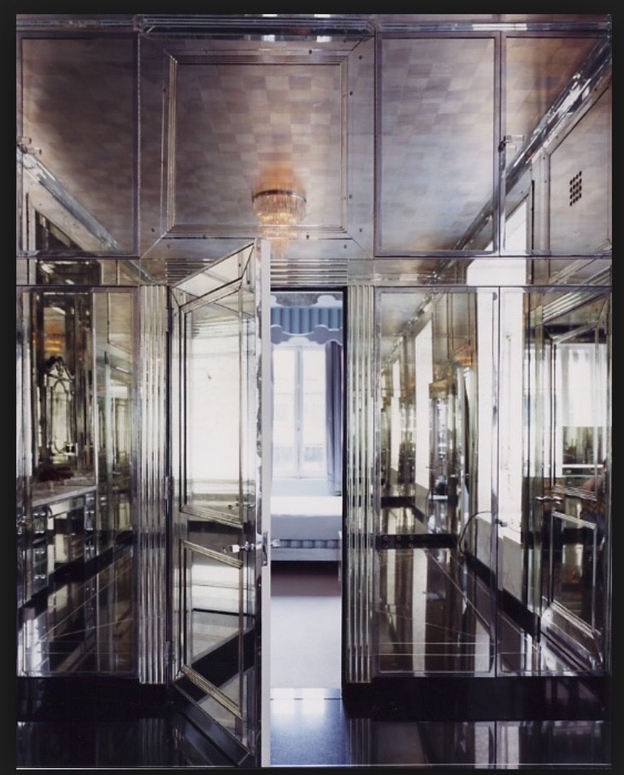 The mirrored bath installed in Miles Redd’s New York townhouse. Image Source: The Big Book of Chic by Miles Redd, Assouline.