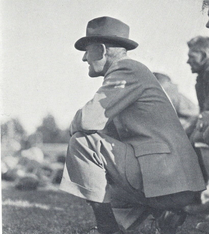 Coach Jones on the sideline at Lake Forest College, 1935. From the 1936 Forester yearbook.
