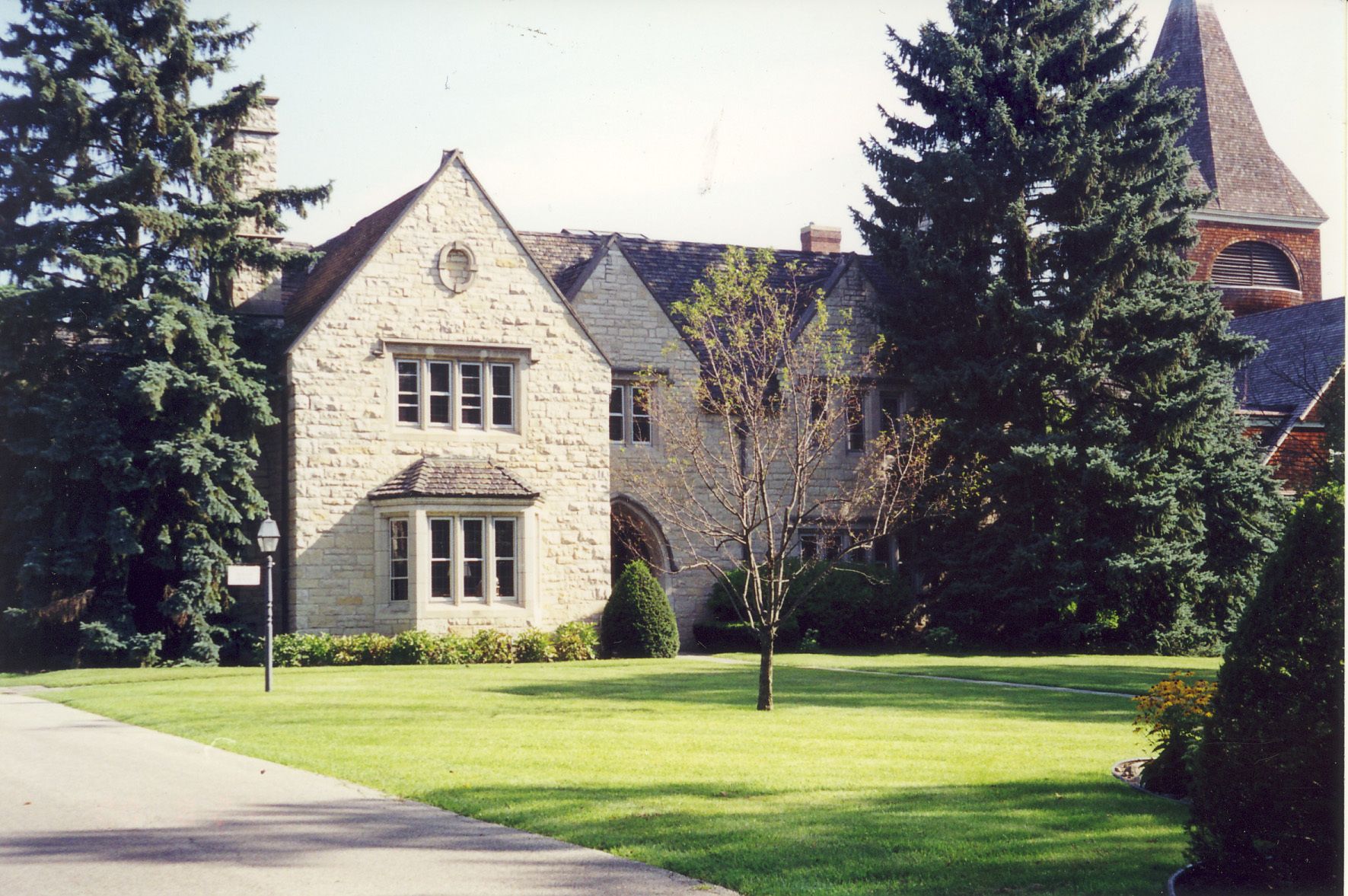 The Parish House and church steeple as they are seen today.