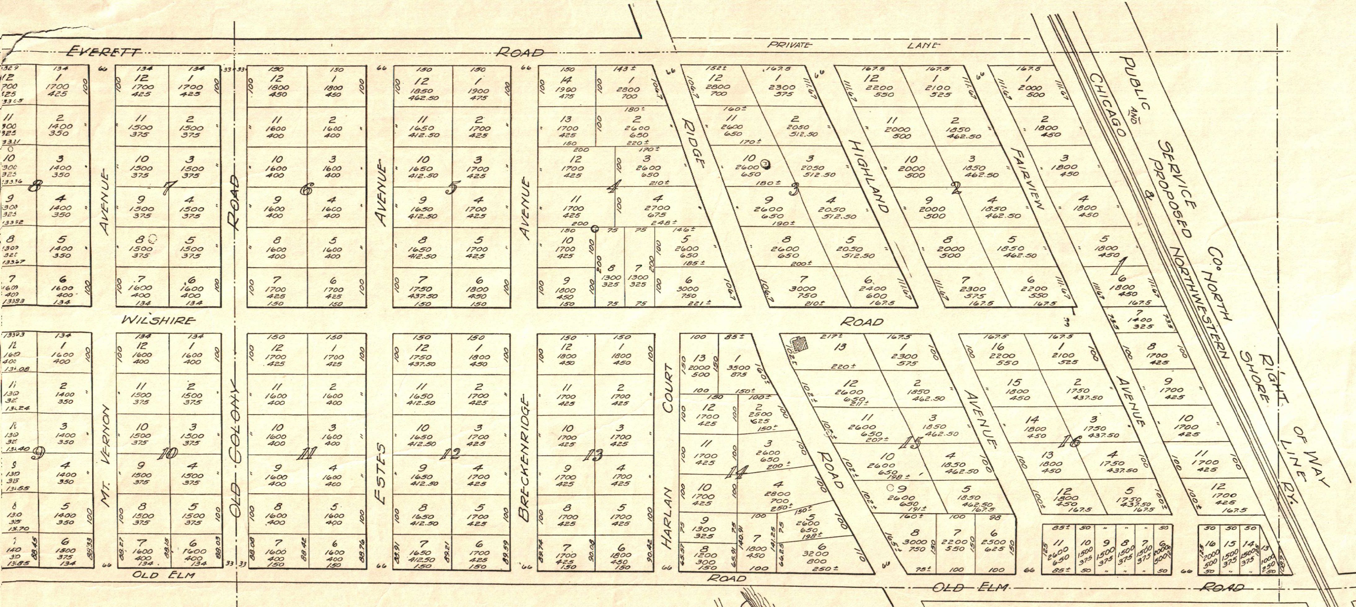 Survey done for American Realty Co. by City of Lake Forest Engineer Neil N. Campbell, dated June 11, 1924.