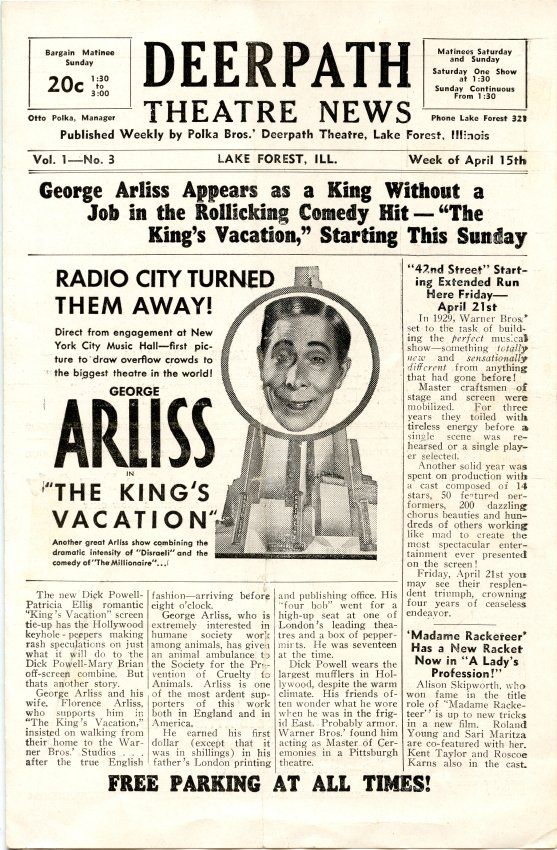 Deerpath Theatre news, 1933.