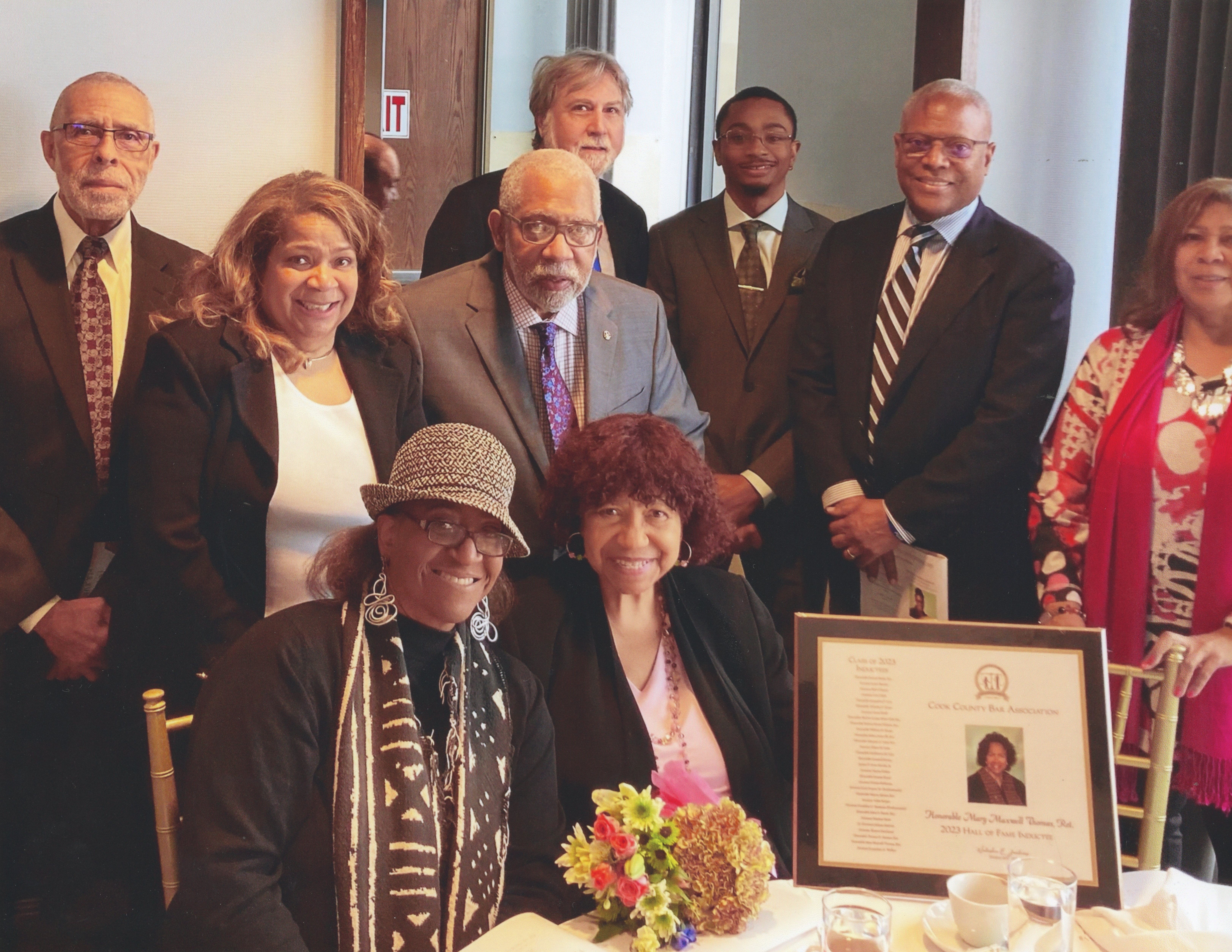 Surrounded by family, Judge Thomas was inducted into the Cook County Bar Association's Hall of Fame on March 11, 2023.