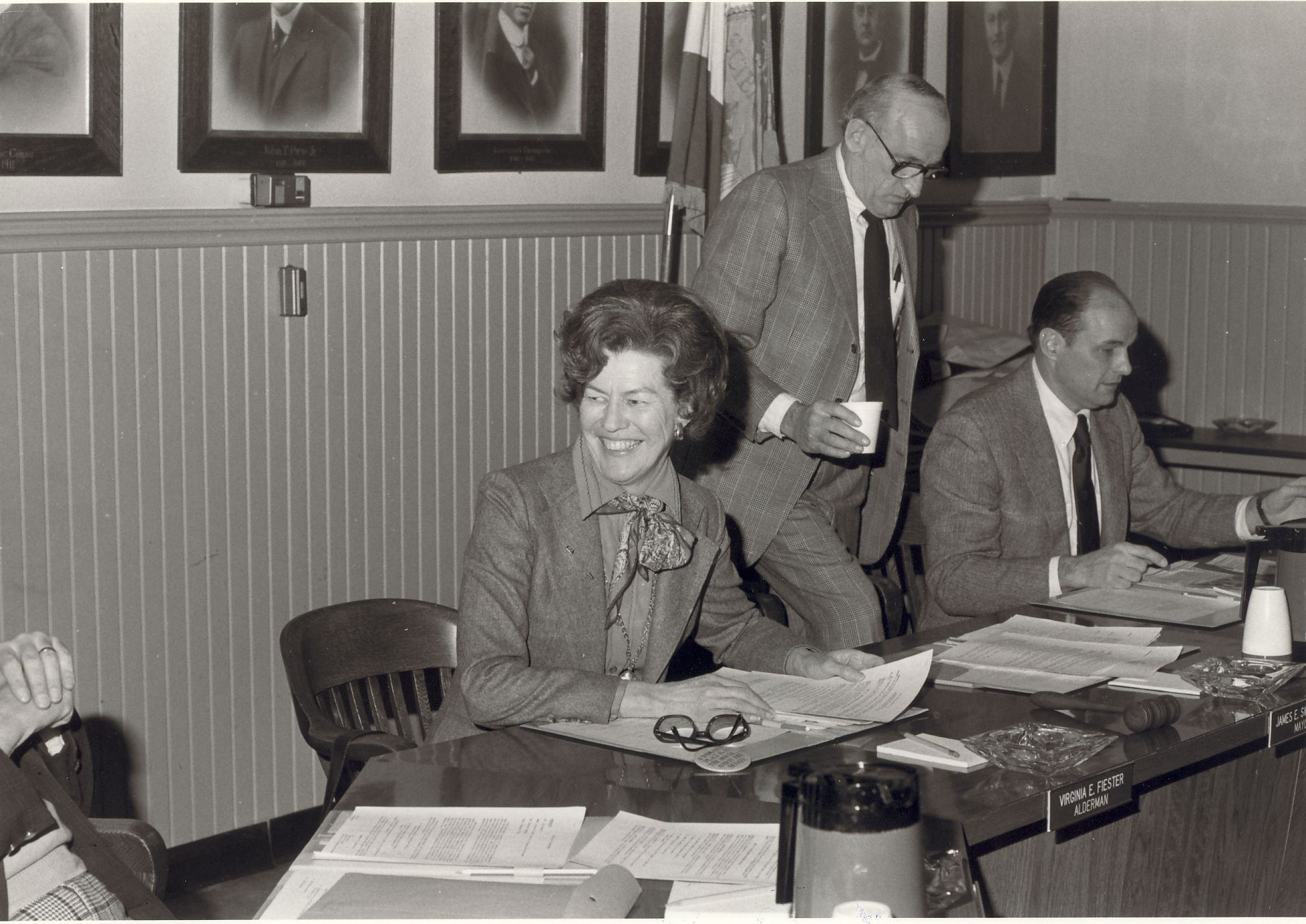 At Lake Forest City Council Meeting, 1976.