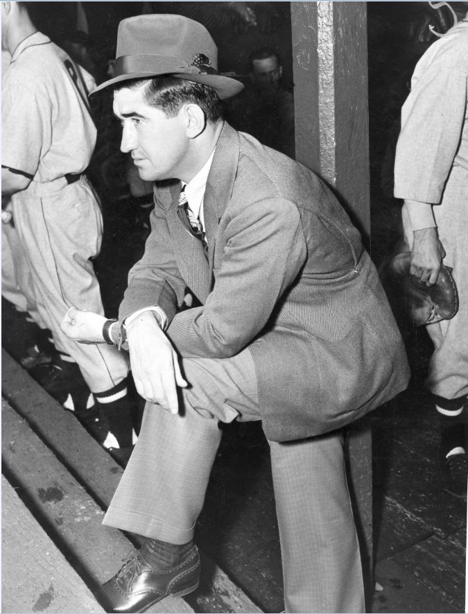 Mickey Cochran managing the Detroit Tigers, 1937.
