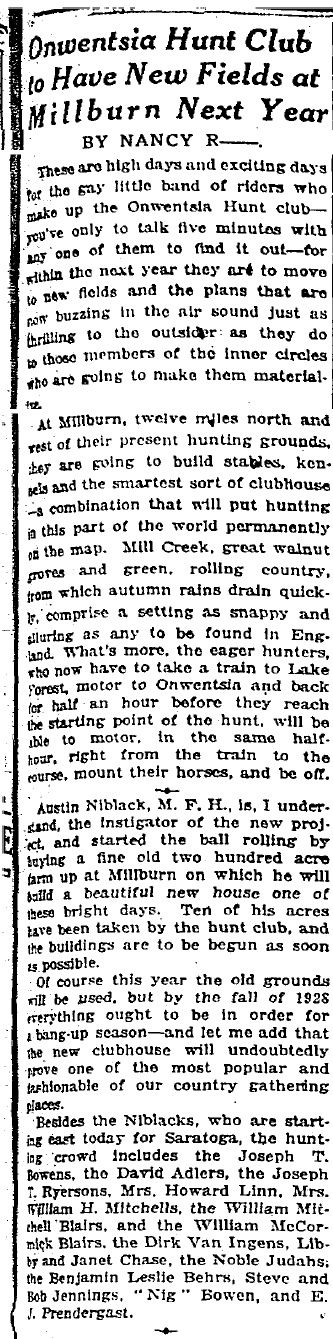 Chicago Tribune, August 12, 1927