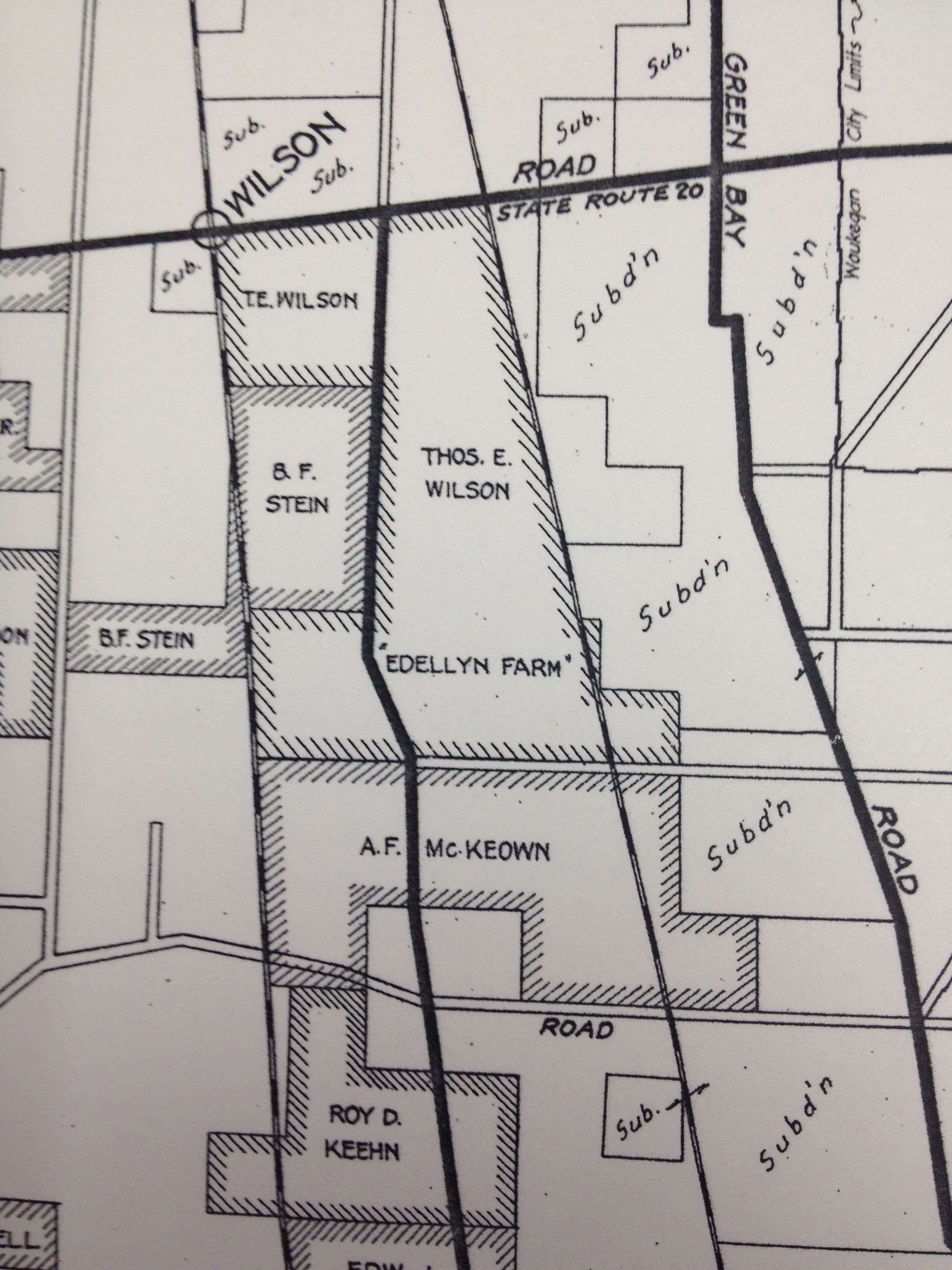 1930 map, showing Edellyn Farm in Warren Township.