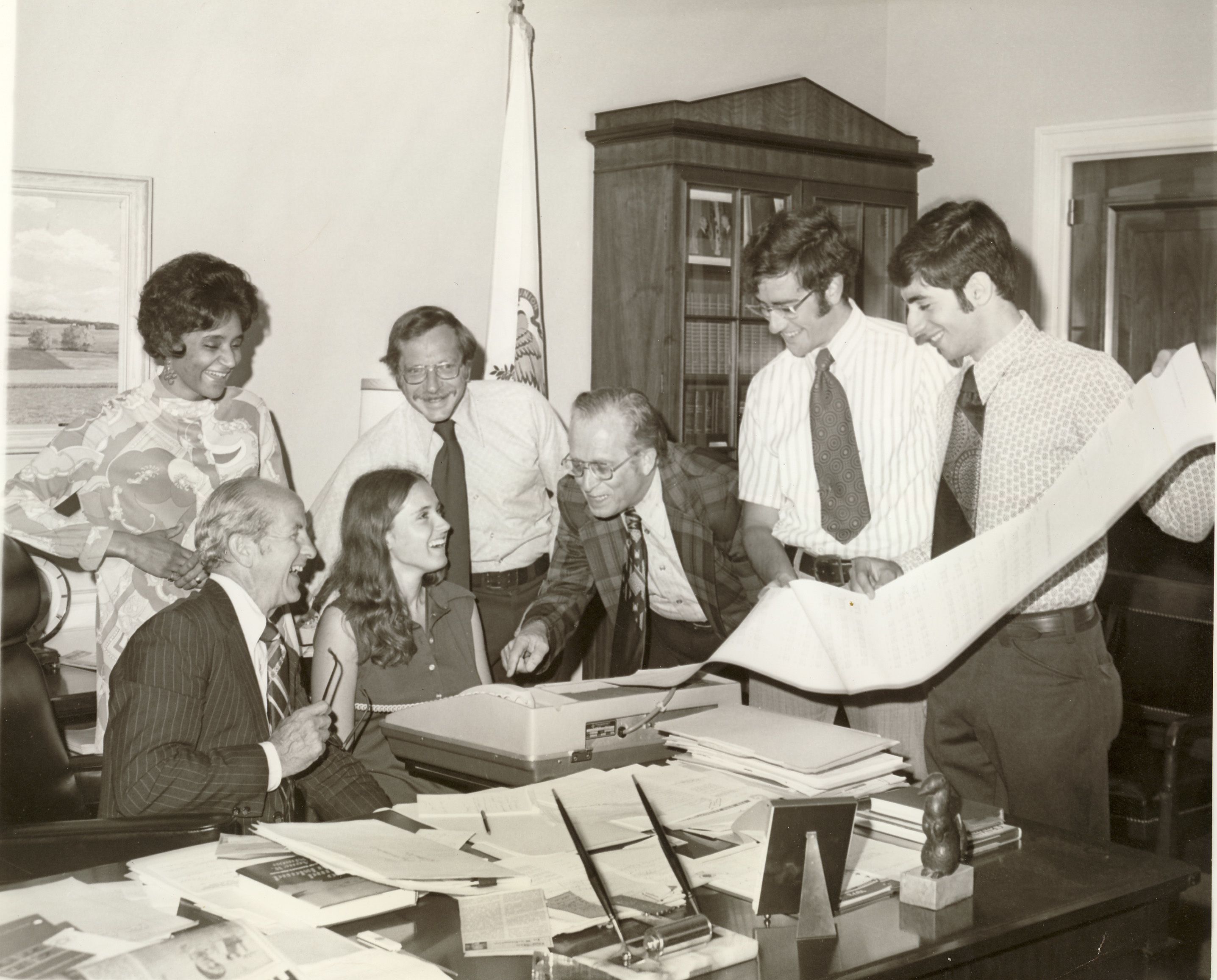 Robert McClory with staff in his Congressional office.
