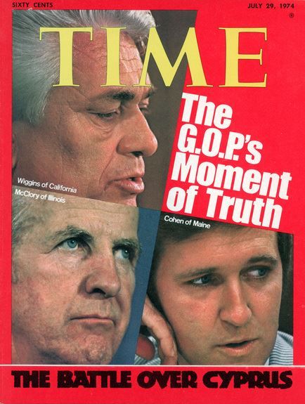 Time Magazine, July 29, 1974 - Congressman McClory pictured at lower left.