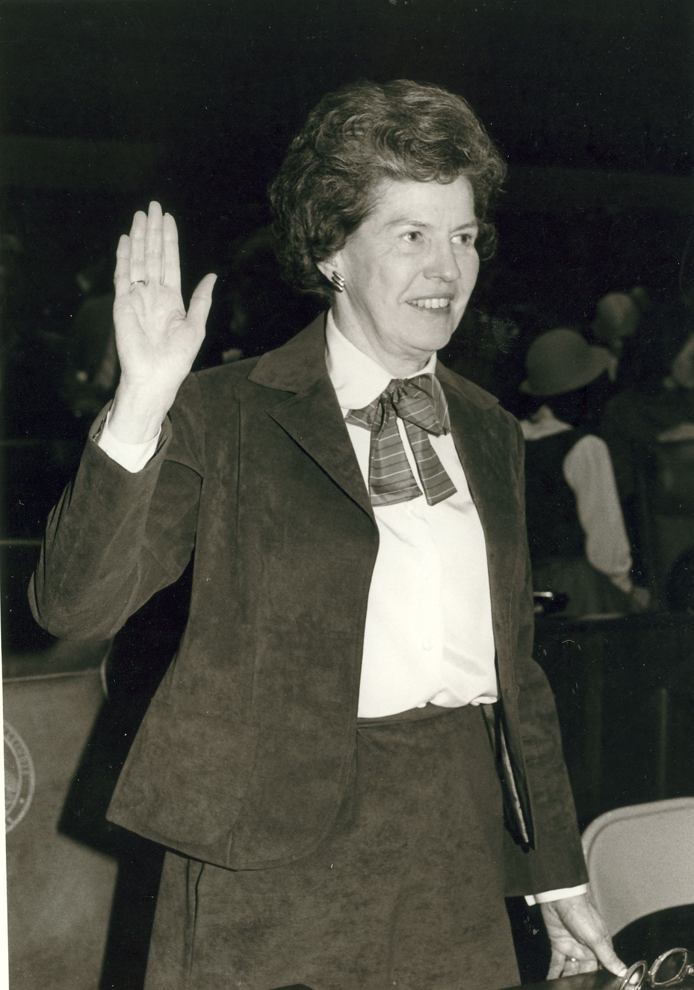 Taking the oath of office in the 1980s as a representative from the Illinois 59th district.