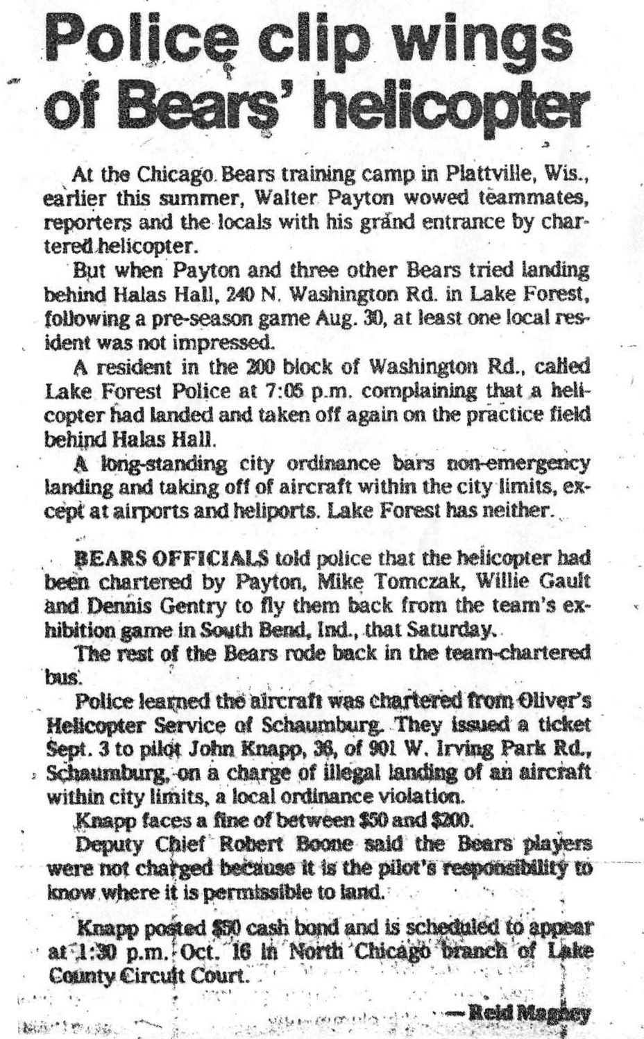 Lake Forester, September 11, 1986.