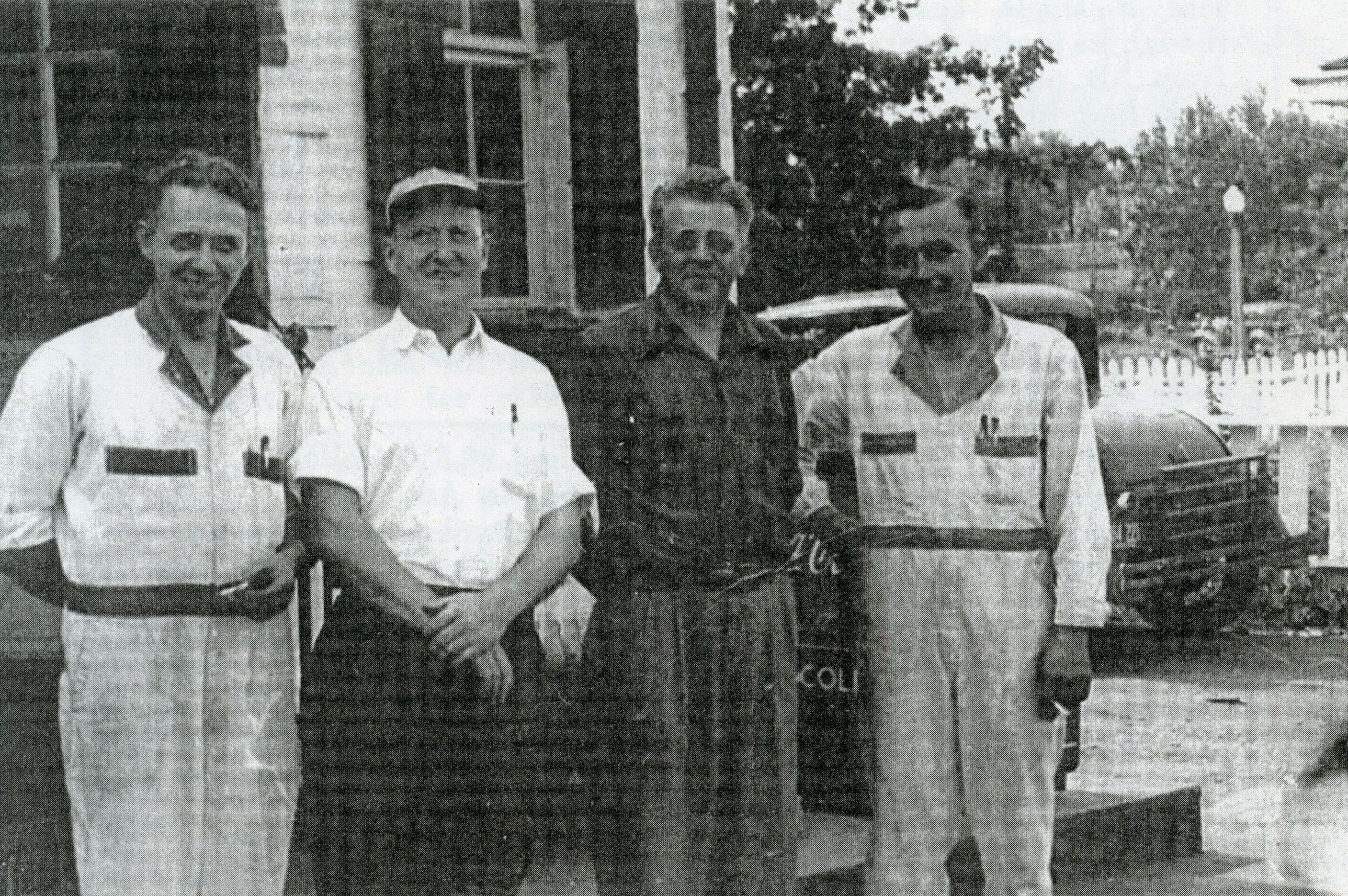 Ferdinand Schneider, Wallace ""Wallie"" Boutin, Karl Knauz, and Paul Becker, c. 1940.