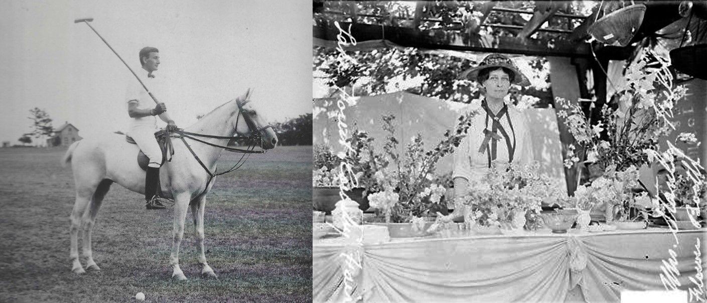 Stanley Field (1875-1964); Sara Carroll Brown Field (1878-1962) at a flower booth at the Lake Forest Country Fair. Image source: Chicago Daily News.
