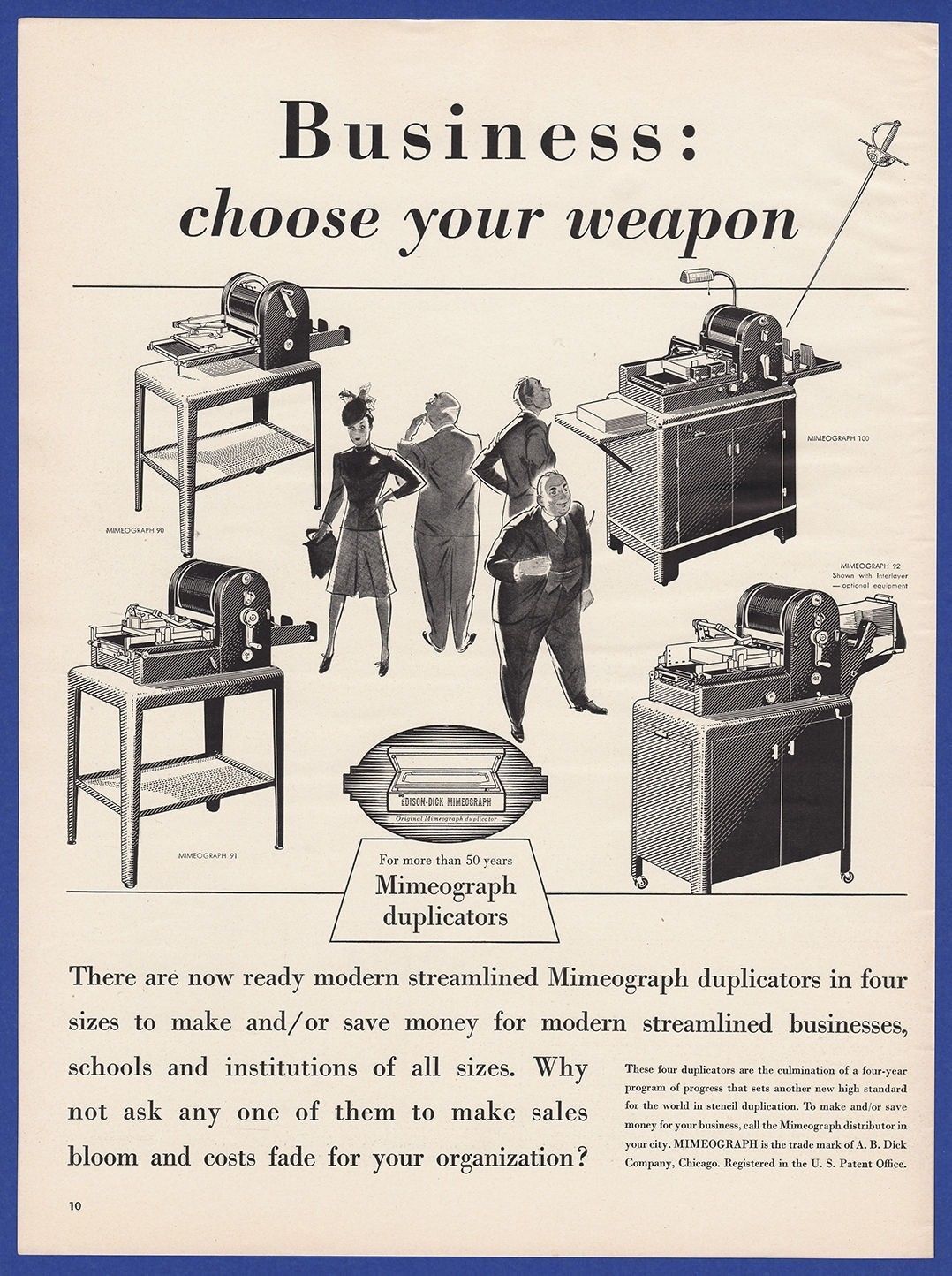 Advertisement, c. 1940s.