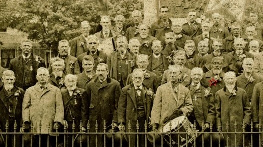 McIntosh, along with other veterans, in Waukegan at the dedication of a Civil War monument in 1899